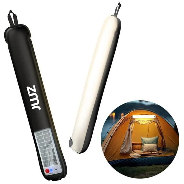 ZMR ZMR-385 Katlanır Şişirilebilir Beyaz Ledli Aydınlatma Tüpü USB Ve Güneş Enerjisi Şarjlı Armatür ürün görseli 1