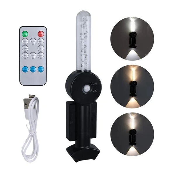 Ledx YD-24060 Mıktanıslı Rgb Renkli Usb Şarjlı 800 mAh 3 Kademeli Işıklı Sensörlü Duvar Aplik ürün görseli 1