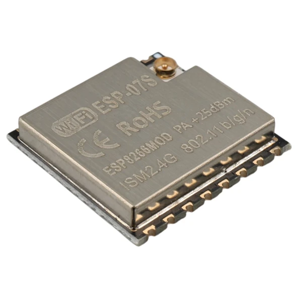 ESP-07S WiFi Modülü ESP8266 Çip Setli Harici Anten Girişli Kablosuz Haberleşme Kartı ürün görseli 1