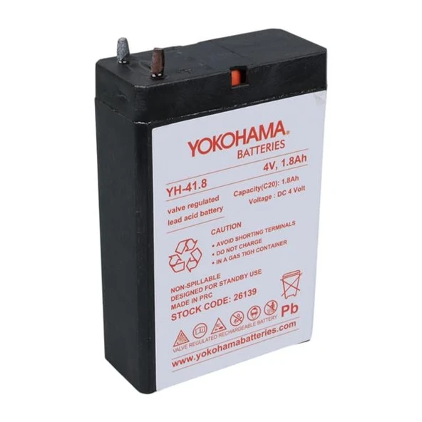Yokohama YH-41.8 4 Volt - 1.8 Amper Akü (50x76x22 mm) ürün görseli 1