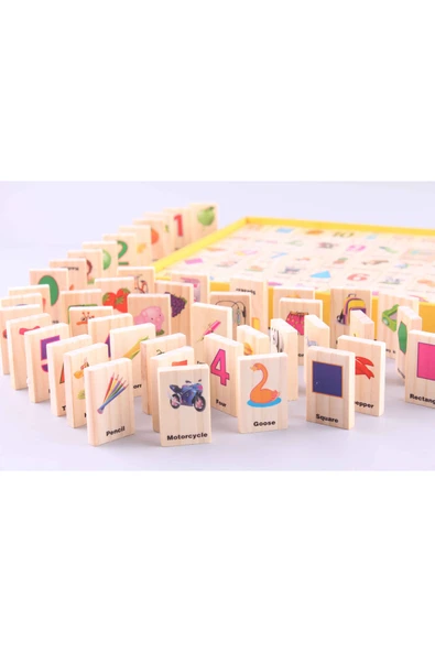 Ahşap Domino Bulmaca Öğrenme Oyuncağı - Resim 2