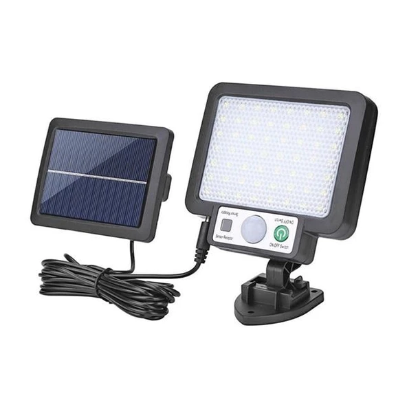 Powermaster JX-F56 Solar Panelli Hareket Sensörlü Üç Modlu Duvar Lambası ürün görseli 1