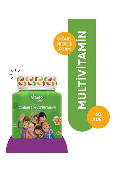 Vitago Kids Gummies Multivitamin Multimineral İçeren Çiğnenebilir Form - 60 Adet ürün görseli 1