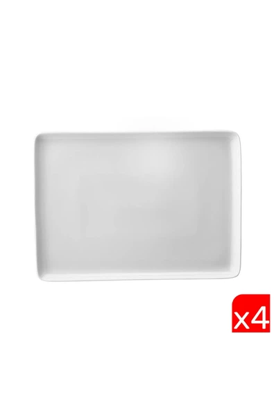 Kütahya Porselen Dikdörtgen Tabak Kırık Beyaz 18x13cm 4 lü TAN18X13DU00 ürün görseli 1