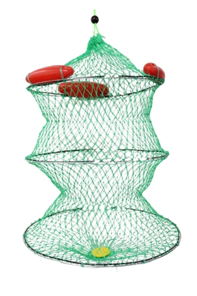 Katlanabilir Canlı Balık Sepeti Şamandıralı Balık Saklama Filesi 40x60 cm (Livar) ürün görseli 1