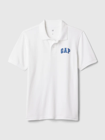 GAP Logo Erkek Çocuk Polo Yaka Tishirt Beyaz ürün görseli 1