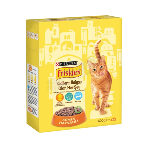 5 ADET Friskies Kümes Hayvanlı Yetişkin Kedi Maması 300 Gr ürün görseli 1