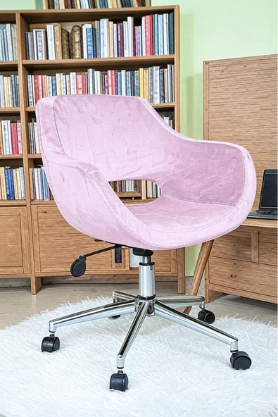 SDT TİCARET Pembe Çalışma Koltuğu,ders Koltuğu,öğrenci Koltuğu,ders Çalışma Sandalyesi,Döner sandalye ürün görseli 1