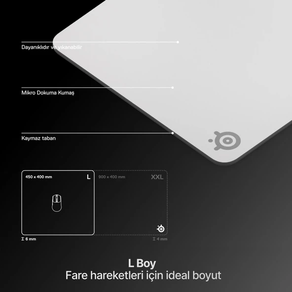SteelSeries QcK Heavy Large Gaming Mousepad - Beyaz - Resim 5