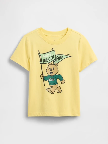GAP Erkek Bebek Grafik Baskılı T-Shirt Sarı ürün görseli 1