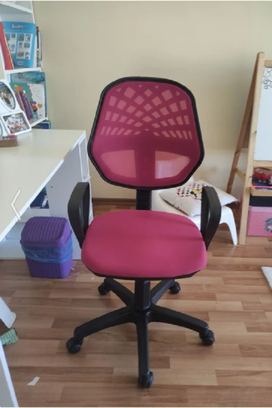 mhrgroup cma Pembe Fileli Ofis Sandalyesi,bilgisayar Sandalyesi,çalışma Sandalyesi,döner Sandalye ürün görseli 1