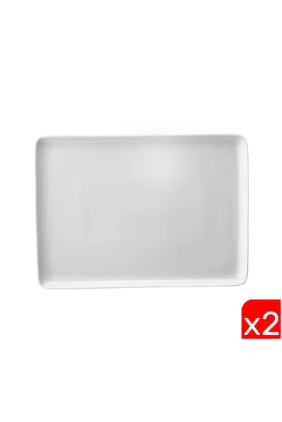 Kütahya Porselen Dikdörtgen Tabak Kırık Beyaz 18x13cm 2 li TAN18X13DU00 ürün görseli 1