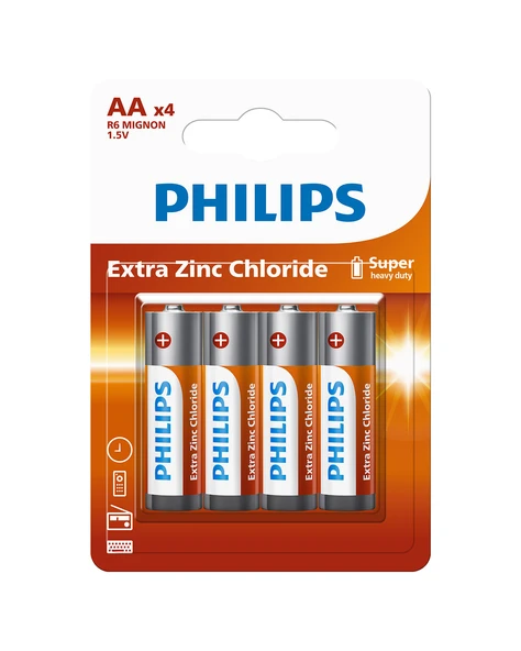 Philips Extra Zinc Chloride Aa Kalem Pil 1.5V - R6L4B/10 - 4'lü Paket ürün görseli 1
