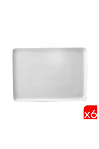 Kütahya Porselen Dikdörtgen Tabak Kırık Beyaz 18x13cm 6 lı TAN18X13DU00 ürün görseli 1