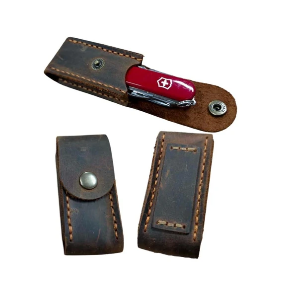 TAMSET Victorinox 58mm Çakılar İçin Deri Kılıf Koyu Kahve 0.6385 ürün görseli 1