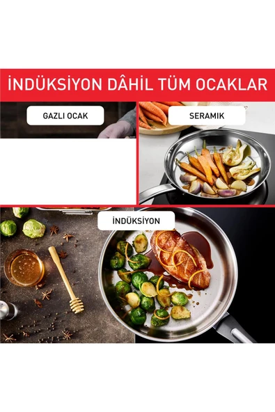 TEFAL Duetto 8 Parça Çelik Tencere Seti - Resim 4