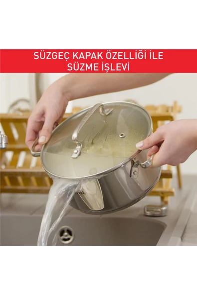 TEFAL Duetto 8 Parça Çelik Tencere Seti - Resim 3