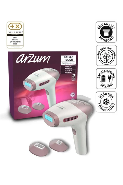 Arzum AR5178 SateenTouch IPL Lazer Epilasyon, 999.999 Atım,Evde Tüy Alma,Soğutmalı, 5 Kademe, Cilt Sensörü ürün görseli 1