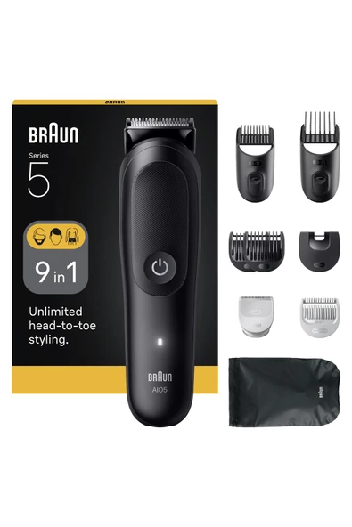Braun Hepsi Bir Arada Series 5, 9’u 1 arada Tıraş Kiti, Keskin Bıçak, Vücut Tıraşı AIO5540 ürün görseli 1