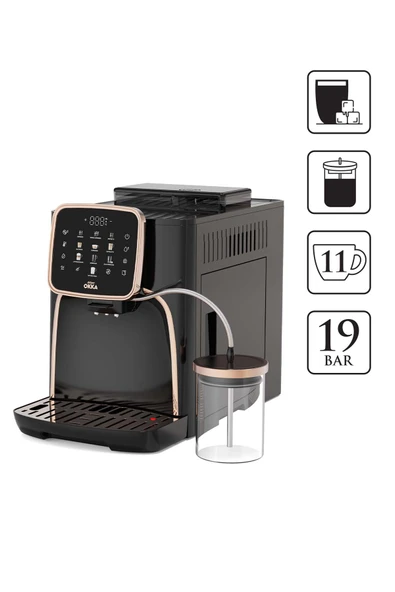 Arzum OK0028 Okka Espresso Pro M Tam Otomatik Espresso Makinesi, 11 Sıcak ve Soğuk İçecek, Bakır ürün görseli 1