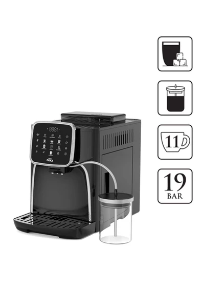Arzum OK0028 Okka Espresso Pro M Tam Otomatik Espresso Makinesi, 11 Sıcak ve Soğuk İçecek, Krom ürün görseli 1