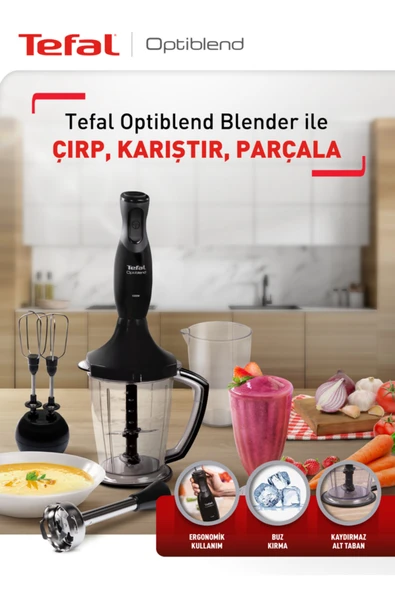 TEFAL Optiblend 1000 Watt El Blender Seti - Resim 2