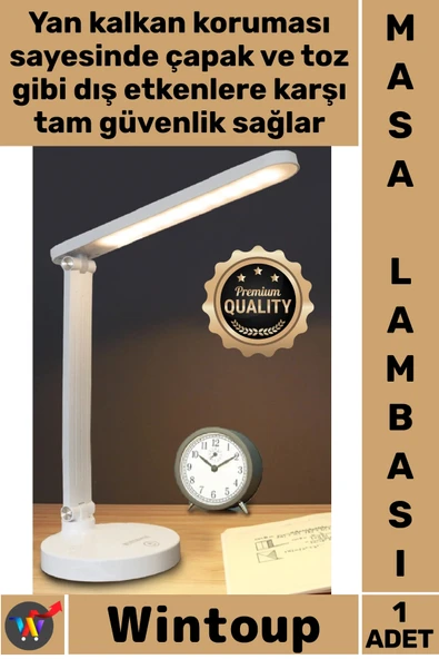 #Lamba Şarjlı 40 Led Çalışma Ayarlanabilir Renk Tonu Parlaklık Okuma Işığı Kademeli Masa Lambası ürün görseli 1