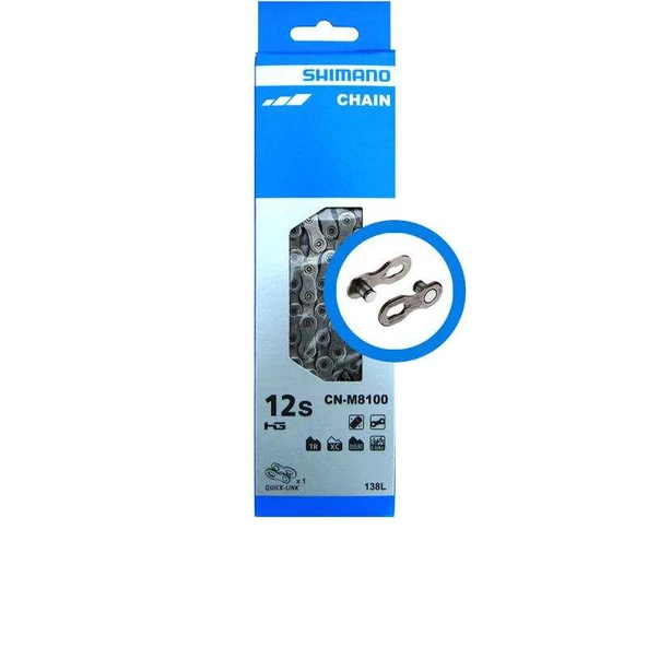 SHIMANO XT CN-M8100 12 VİTES 138 BAKLA  (Quick-Link Dahil) ZİNCİR ürün görseli 1