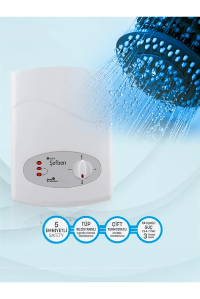 AURA Basic Elektrikli Banyo Şofbeni 105a6 ( Montajsız ) - Resim 3