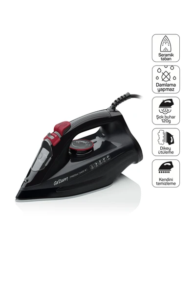 Arzum AR6020 Pressa 2400Watt Seramik Taban Buharlı Ütü,Şok Buhar ürün görseli 1
