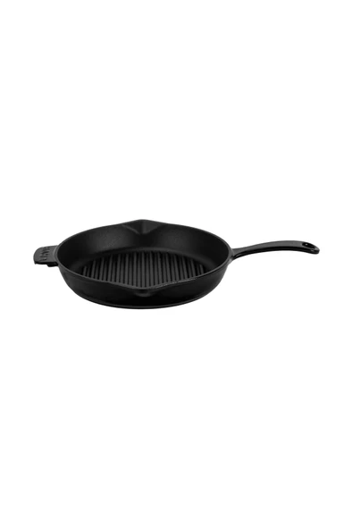 Lava Döküm Yuvarlak Izgara Tava Döküm Demir Yekpare Saplı Çap(Ø)28cm. ürün görseli 1