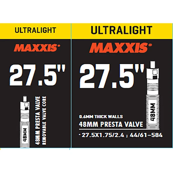 MAXXIS ULTRALIGHT TUBE 27.5X1.752.40 48mm PRESTA İÇ LASTİK ürün görseli 1
