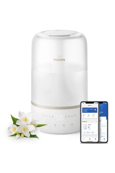 Philips 1000 Serisi Hava Nemlendirici, 275 ml/sa hızla 41 m2'ye kadar, Aydınlatma, Air+ Uygulaması,HU1510/04 ürün görseli 1