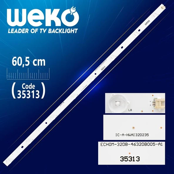 IC-A-HWAI32D235 - ECHOM-32DB-4632DB008-A1 - E3-KL-B6 - 60.5 Cm - WK-313 Led Tv Bar ürün görseli 1
