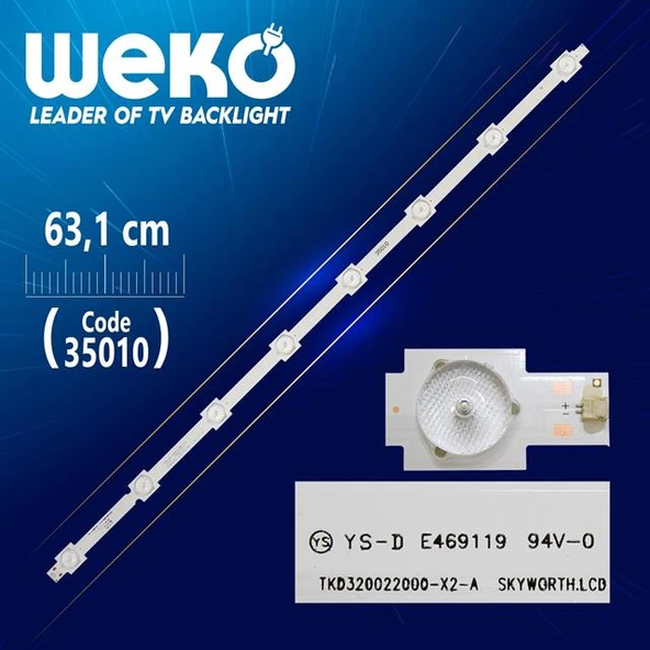 TKD320022000 - X2 - A - YAL03 - 0083528M-01 - A TYPE - 63.1 CM 8 LEDLİ (WK-798) Tv Led Bar (Tvnizi açıp içindeki led barla birebir aynısı olduğunu görmeden almayınız. Sonrasında iade ALMAMAKTAYIZ.) ürün görseli 1