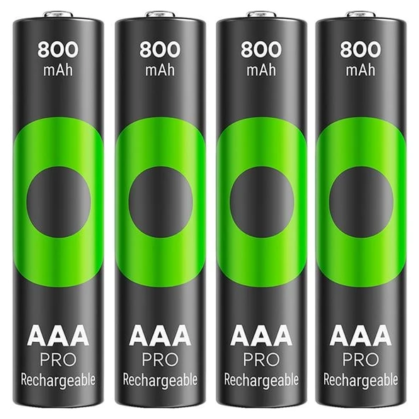 GP Recyko Pro 800 Mah Ni-Mh 1.2 Volt AAA İnce Kalem Şarjlı Pil 4Lü Paket ürün görseli 1