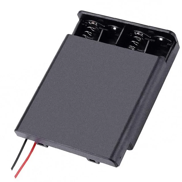 Powermaster  4'Lü AA Kapaklı Switch'li Pil Yuvası (IC-233F) - Resim 2