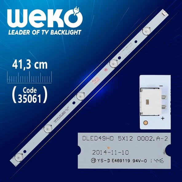 DLED49HD 5X12 0002.A-2 - 41.3 CM 5 LEDLİ - WK-405 Tv Led Bar (Tvnizi açıp içindeki led barla birebir aynısı olduğunu görmeden almayınız. Sonrasında iade ALMAMAKTAYIZ.) ürün görseli 1