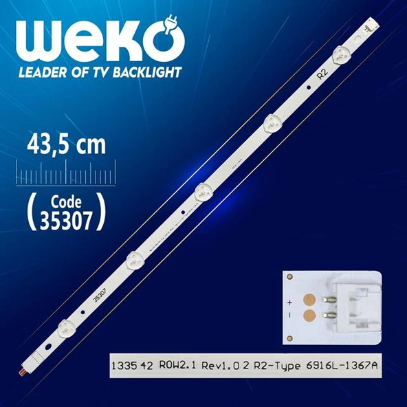 42'' ROW2.1 REV1.0 2 R2-TYPE 6916L-1367A - 43.5 Cm 5 Ledli - (WK-371) Tv Led Bar (Tvnizi açıp içindeki led barla birebir aynısı olduğunu görmeden almayınız. Sonrasında iade ALMAMAKTAYIZ.) ürün görseli 1