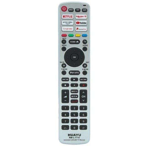 Huayu RM-L1710 Unıversal Netflıx-Prıme Vıdeo-Youtube-Rakuten Tv-Google Play Tuşlu Lcd Led Tv Kumandası ürün görseli 1