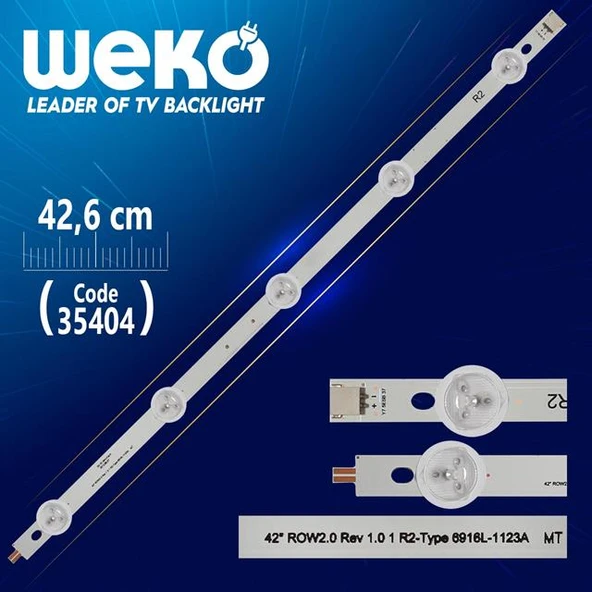 42'' ROW2.0 REV 1.0 1 R2-TYPE 6916L-1123A MT - 42.6 Cm 5 Ledli - WK-991 Led Tv Bar ürün görseli 1