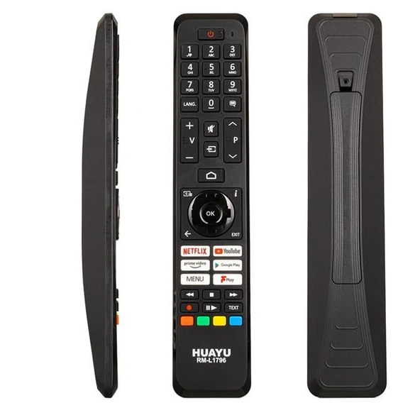 Huayu RM-L1796 Netflix-Youtube-Prime Video-Google Play- Menu-TV3 Play Tuşlu Vestel Universal Lcd Led Tv Kumanda ürün görseli 1