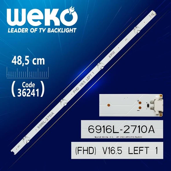 49'' V16.5 ART3 2710 REV0.02  6916L - 2710 - ( 4 LEDLİ ) - 48.5 CM - Tv Led Bar (Tvnizi açıp içindeki led barla birebir aynısı olduğunu görmeden almayınız. Sonrasında iade ALMAMAKTAYIZ.) ürün görseli 1