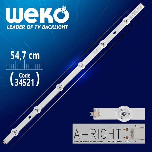 490Dled_Slim_A-Rıght-Type_Rev06 - 54.7 Cm 6 Ledli - (Wk-74) ürün görseli 1