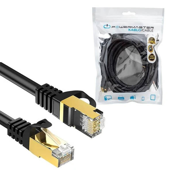 Powermaster PMCAT73 Cat7 3 Metre 10Gbps 600Mhz LAN Ethernet Kablosu - RJ45 26AWG Bakır ürün görseli 1