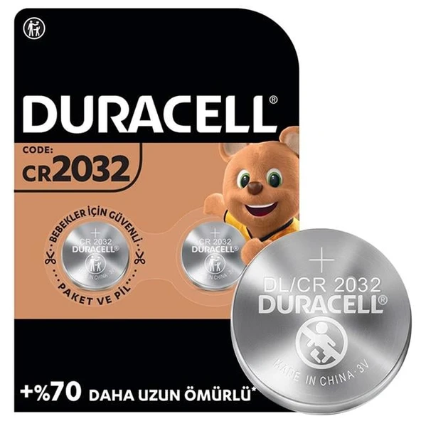 Duracell CR2032 Lityum Düğme Pil (2Li Paket) ürün görseli 1