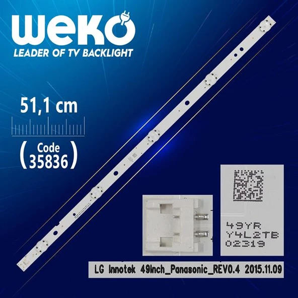 Lg Innotek 49Inch_Panasonıc_Rev0.4 - 51.1 Cm 5 Ledli - (Wk-1298) ürün görseli 1