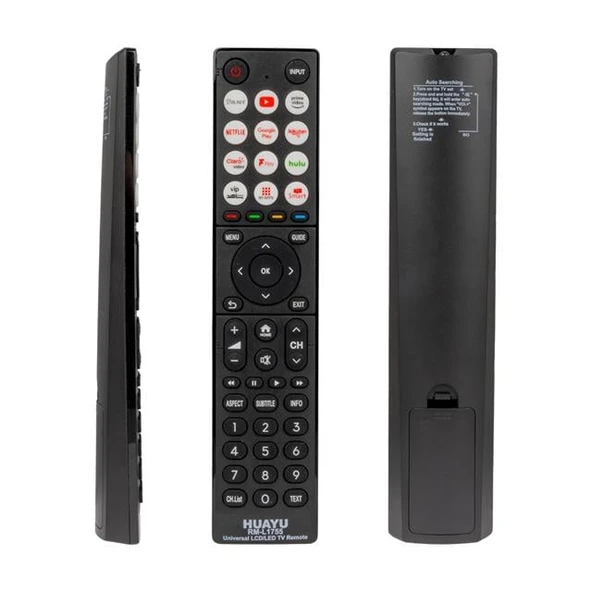 Huayu RM-L1755 Netflix-Youtube-Hulu-Prime Video-Google Play-My Apps-Rakuten-Disney Tuşlu Universal Lcd Led Tv Kumanda ürün görseli 1
