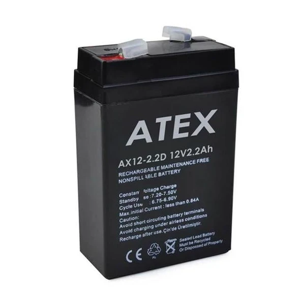 12 Volt 2.2 Amper Dik Kare Akü (70X46x101 Mm) ürün görseli 1
