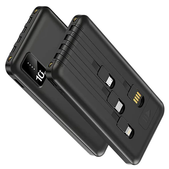 Powerway TX109 10.000Mah Kablolu Dijital Göstergeli Fenerli Powerbank Dahili Telefon Stand (MİCRO - TYPE C - LİGHTNİNG) ürün görseli 1